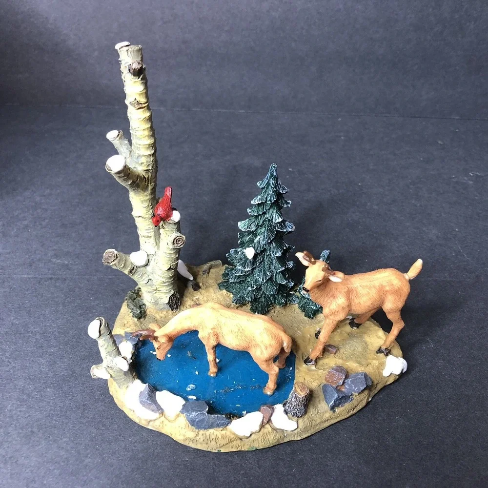 Vintage 2000 Lemax Coventry Cove Testing the Water Reindeer Figurine with Box
